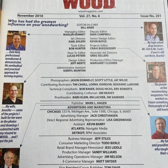 Wood Magazine Vol 27 No 6  Issue 201 Nov 2010 Shop Tool Chest u - Picture 5 of 6